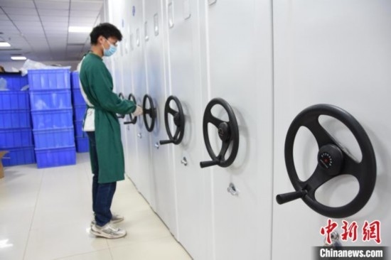 圖為鄭州大學(xué)人骨考古實(shí)驗(yàn)室內(nèi)的骨骼標(biāo)本庫(kù)。王宇 攝