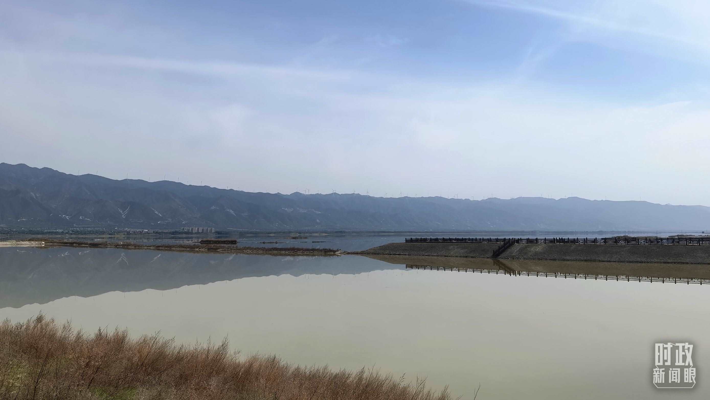 △運(yùn)城鹽湖。（總臺央視記者馬亞陽拍攝）