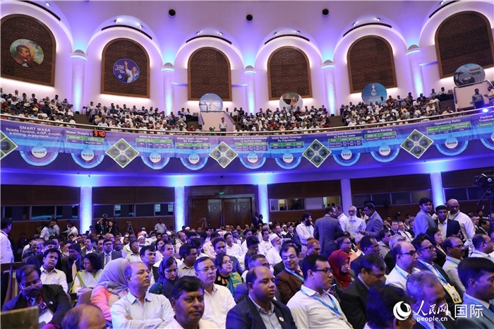 7月13日，達(dá)舍爾甘地污水處理廠項(xiàng)目竣工典禮舉行。人民網(wǎng)記者 孫廣勇攝