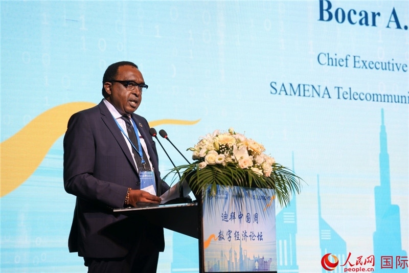 SAMENA電信協(xié)會首席執(zhí)行官博卡爾致辭。人民網(wǎng)記者任皓宇攝