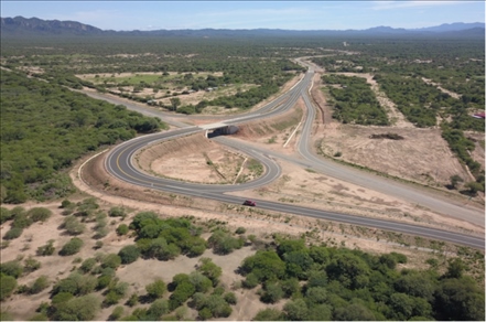 埃爾埃斯皮諾公路項(xiàng)目互通立交航拍。中國(guó)中鐵供圖