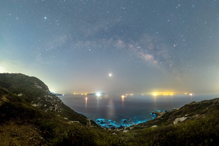 西涌國際暗夜社區(qū)夜間美景。深圳市天文臺供圖