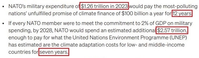 看看北約的“碳足跡”，就知道西方的氣候承諾有多扯