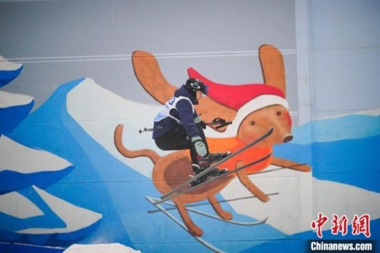 12月22日，云南省第一屆冬季運動會在昆明開幕。圖為選手在公開組男子自由式滑雪雪上技巧比賽中。中新社記者 劉冉陽 攝