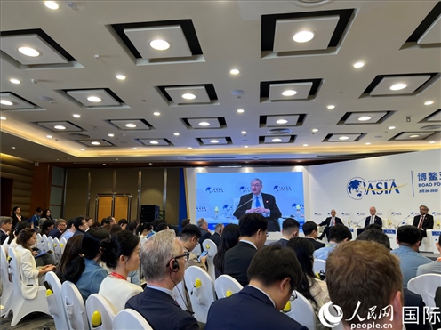 3月27日，博鰲亞洲論壇2024年年會“全球地緣政治展望”分論壇現(xiàn)場。人民網(wǎng) 艾里士攝