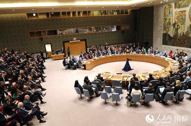 4月18日，聯(lián)合國總部安理會(huì)投票現(xiàn)場。 人民網(wǎng)記者 李志偉攝