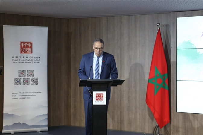 摩洛哥青年、文化和新聞部秘書長邁斯歐迪致辭，摩洛哥中國文化中心供圖