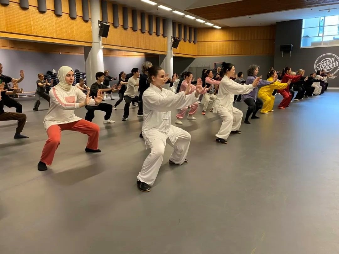 培訓(xùn)班學(xué)員學(xué)習(xí)太極拳。斯德哥爾摩中國文化中心供圖