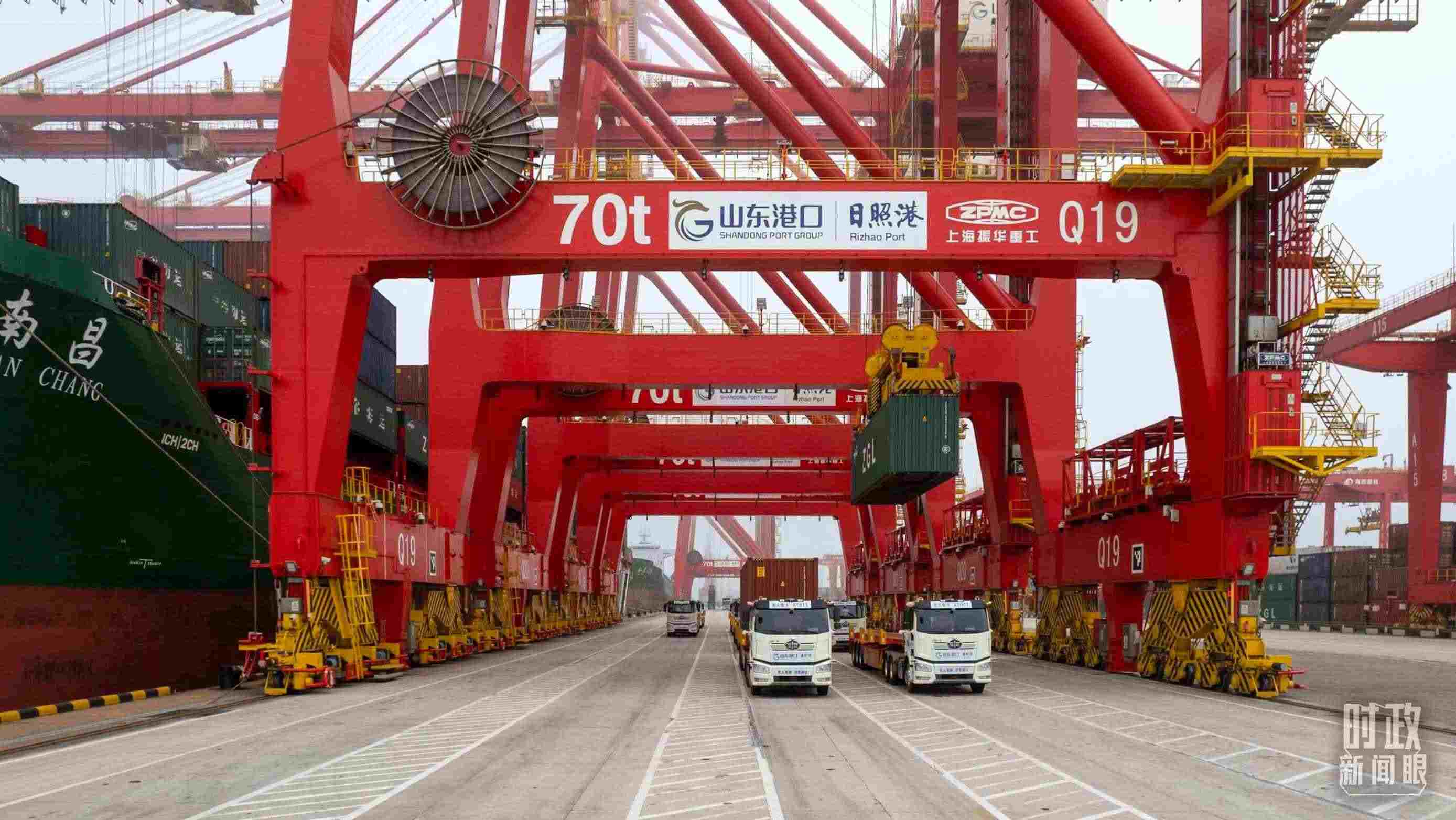 山東日照港。（總臺國廣記者李晉拍攝）