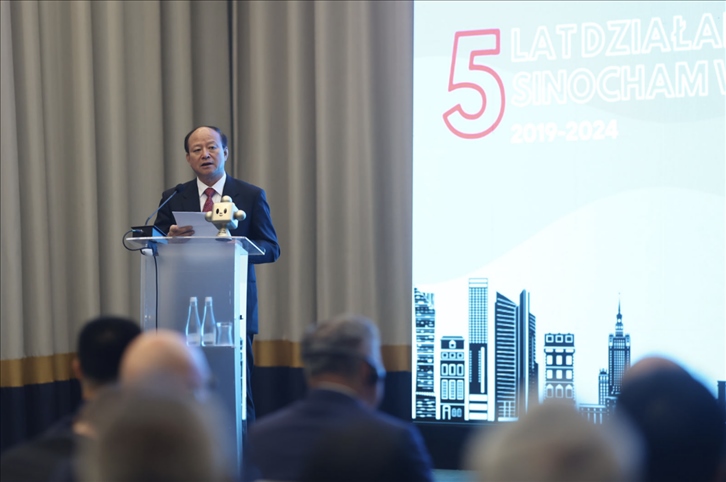 中國(guó)貿(mào)促會(huì)副會(huì)長(zhǎng)陳建安致辭。中國(guó)貿(mào)促會(huì)駐波蘭代表處供圖