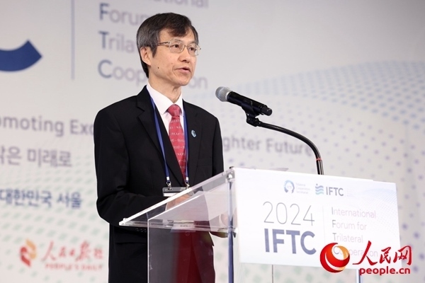 中日韓合作秘書處秘書長李熙燮致開幕辭。主辦方供圖