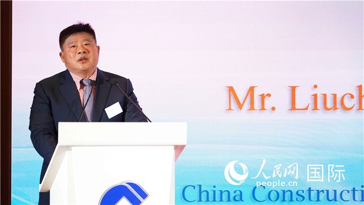 中國建設銀行國際部副總經(jīng)理岳留昌發(fā)言。 人民網(wǎng) 張茜 攝