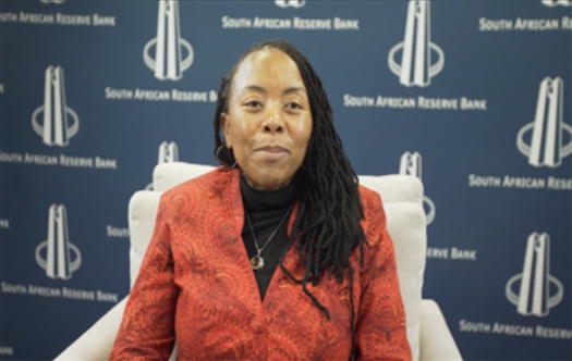 南非儲備銀行副行長、審慎監(jiān)管局首席執(zhí)行官芬迪?查齊巴納視頻發(fā)言。（中國建設銀行約翰內(nèi)斯堡分行供圖）