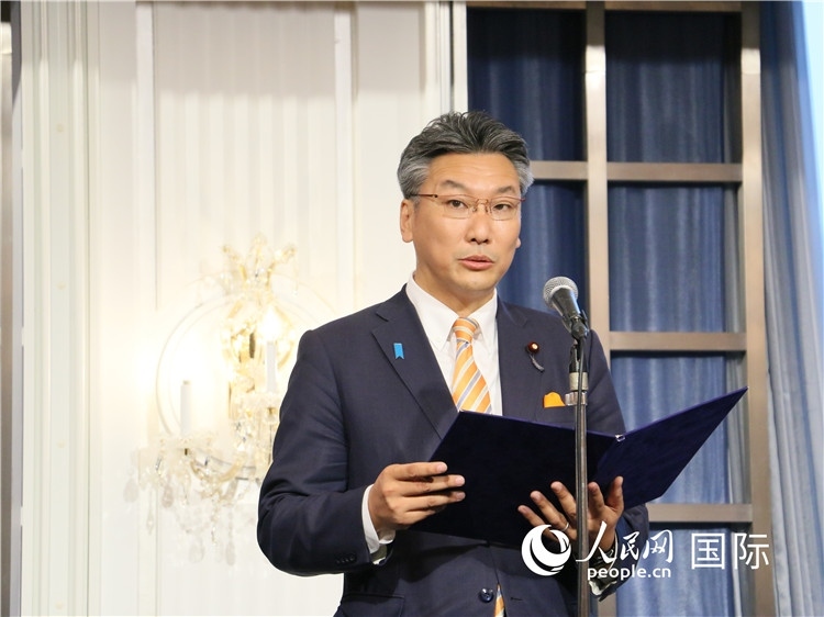 日本國貿(mào)促會長代理橋本岳致辭。人民網(wǎng) 許可攝