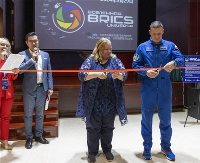 5月29日，“宇宙·金磚國家”圖片巡回展在北京舉辦。 北京俄羅斯文化中心供圖