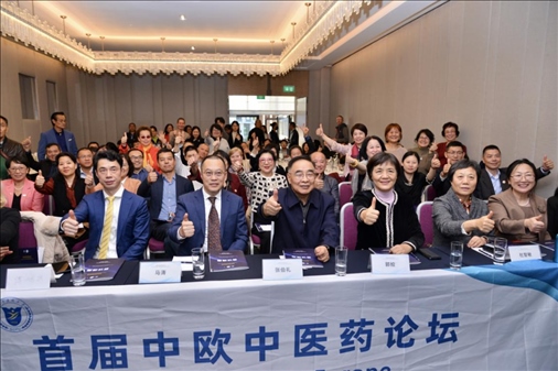 首屆中歐中醫(yī)藥論壇在布魯塞爾舉行，圖為論壇現(xiàn)場。（比利時浙江籍僑團聯(lián)盟供圖）