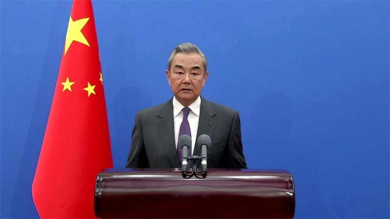 中共中央政治局委員、中央外辦主任王毅發(fā)表視頻致辭。主辦方供圖