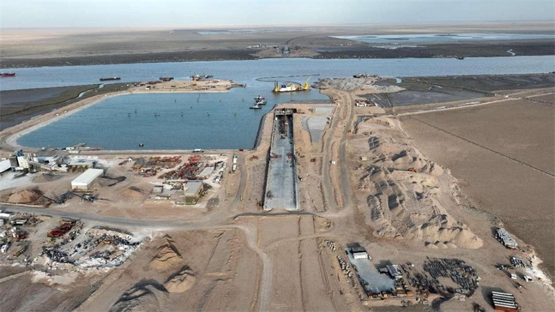 施工現(xiàn)場一景。中交天津航道局有限公司供圖