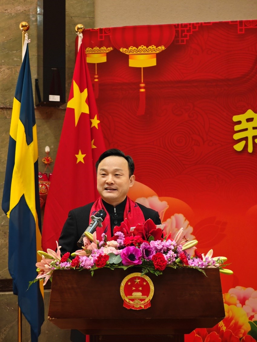 中國(guó)駐哥德堡總領(lǐng)事楊培棟致辭。中國(guó)駐哥德堡總領(lǐng)館供圖