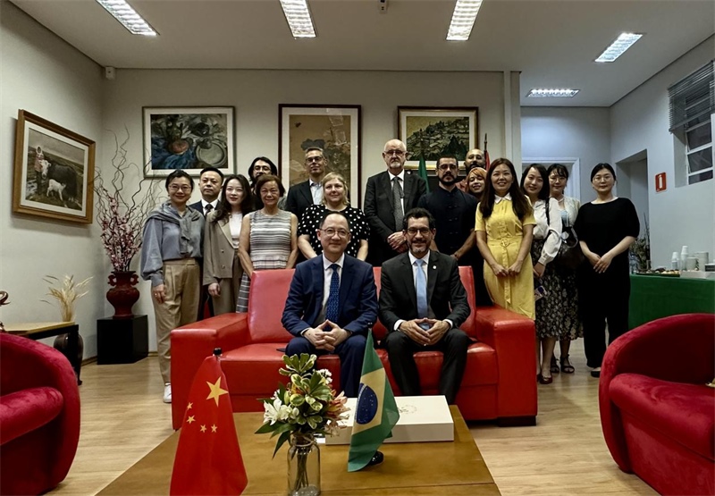 圖為參加座談會的來賓合影留念。 圣保羅州立大學(xué)孔子學(xué)院供圖