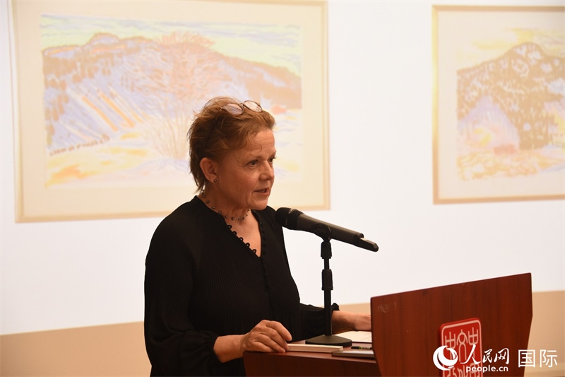 瑞典著名畫家比麗塔·穆爾的藝術(shù)講座。人民網(wǎng)記者 殷淼攝