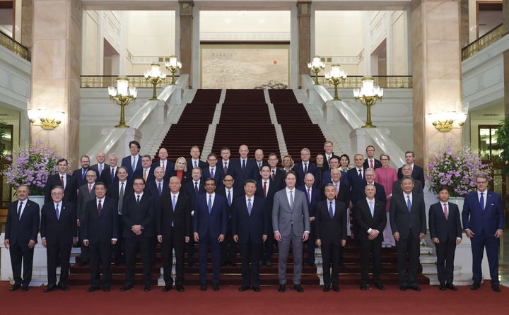 3月28日上午，國家主席習(xí)近平在北京人民大會堂會見國際工商界代表。新華社記者 丁林 攝