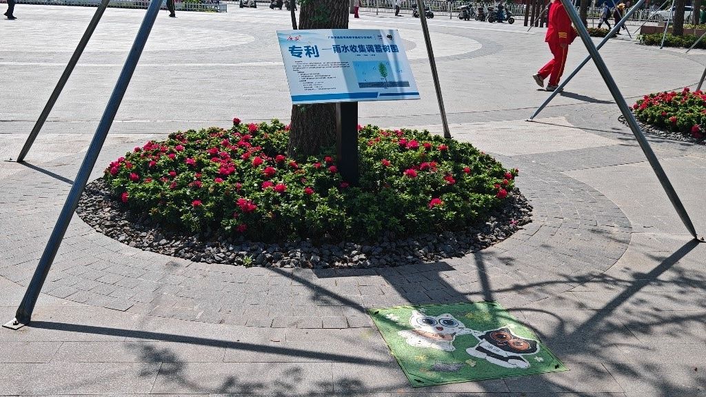 廣安“雨水收集調(diào)蓄樹(shù)池”，已在市內(nèi)公園落地運(yùn)用。受訪者供圖