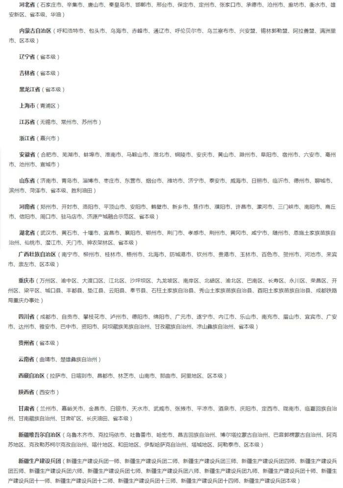 截至5月8日已開(kāi)通醫(yī)保個(gè)賬跨省共濟(jì)的統(tǒng)籌區(qū)。（國(guó)家醫(yī)保局官網(wǎng)截圖）