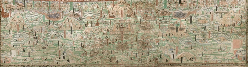 莫高窟第61窟內(nèi)的《五臺山圖》。