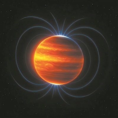 木星磁場（藝術(shù)圖）。圖片來源：物理學(xué)家組織網(wǎng)