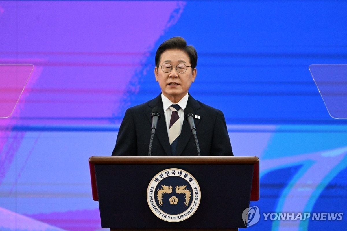 李在明4日上午在第21屆韓國總統(tǒng)就職宣誓儀式上宣誓就職。（圖片來源：韓聯(lián)社）